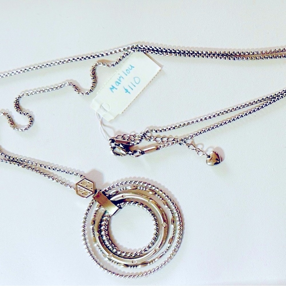 Intricate Marilou Silver Concentric Pendant Necklace - New